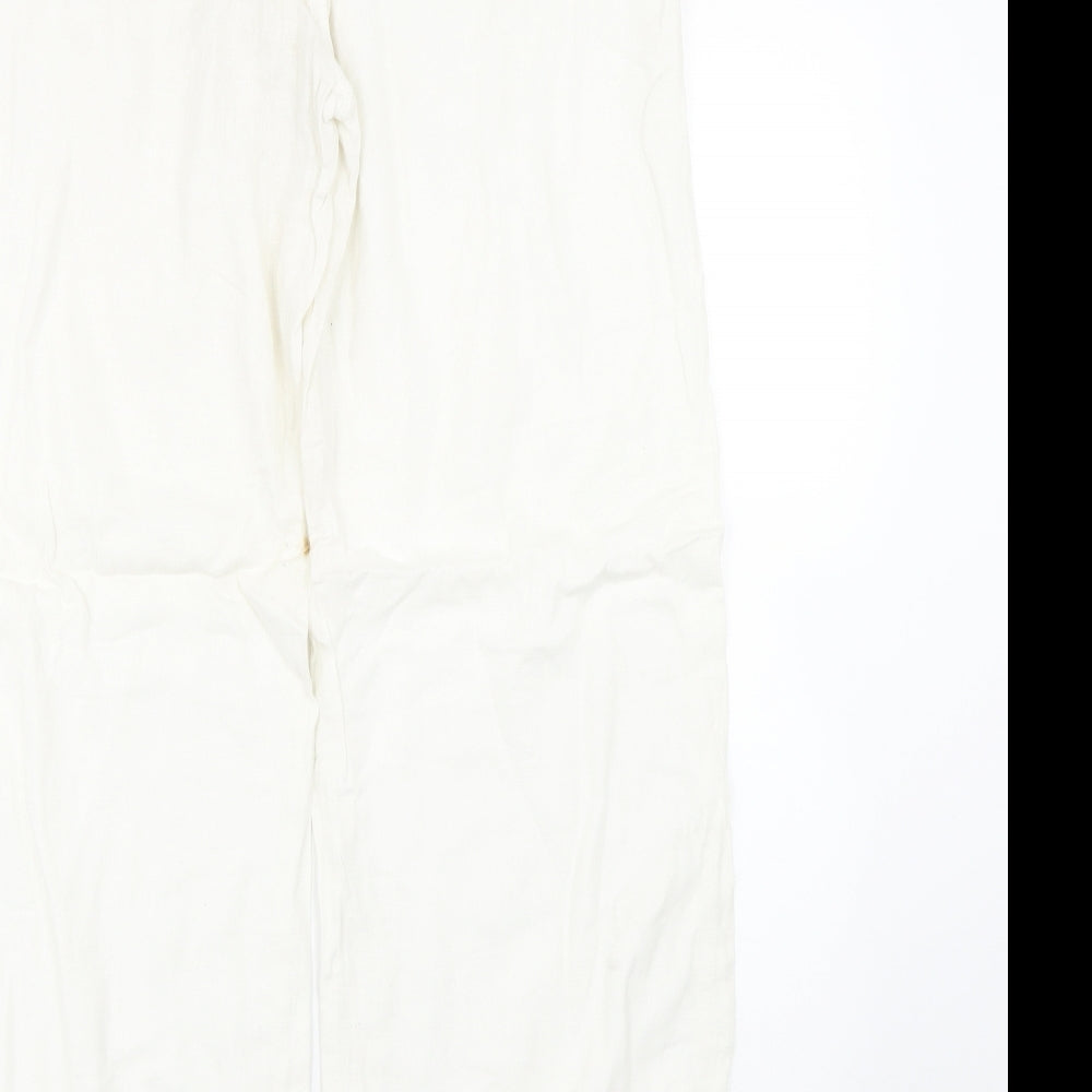 M&S Womens White   Trousers  Size 12 L27 in