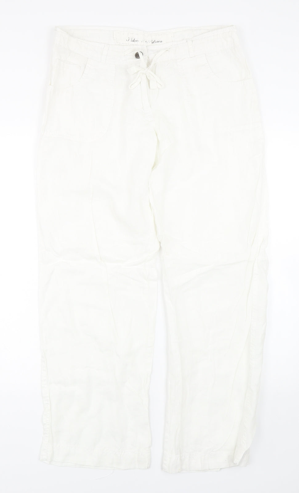 Denim co Womens White   Trousers  Size 12 L29 in