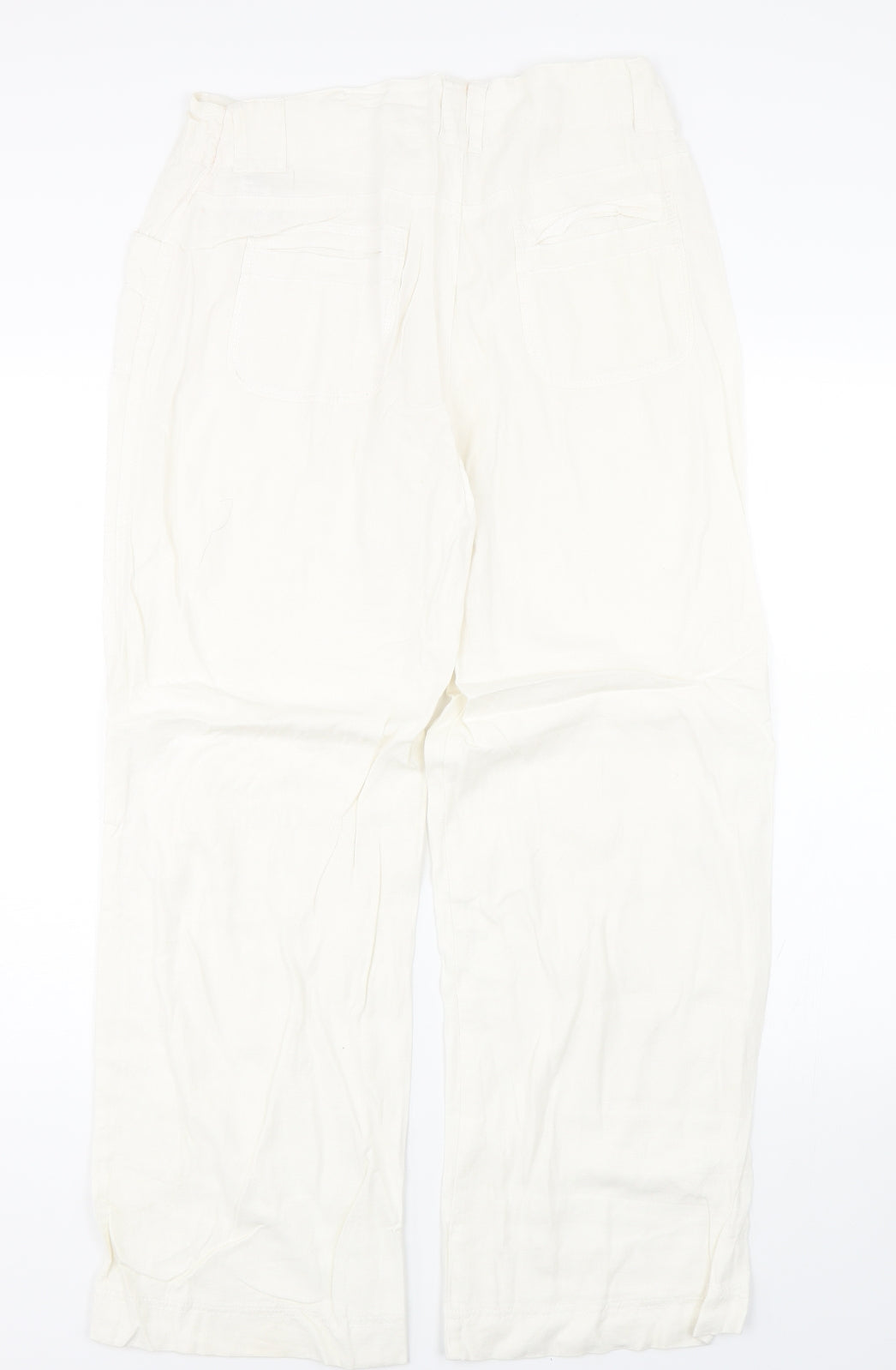 M&S Womens White   Trousers  Size 14 L28 in