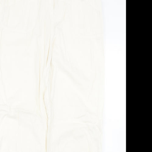 M&S Womens White   Trousers  Size 14 L28 in