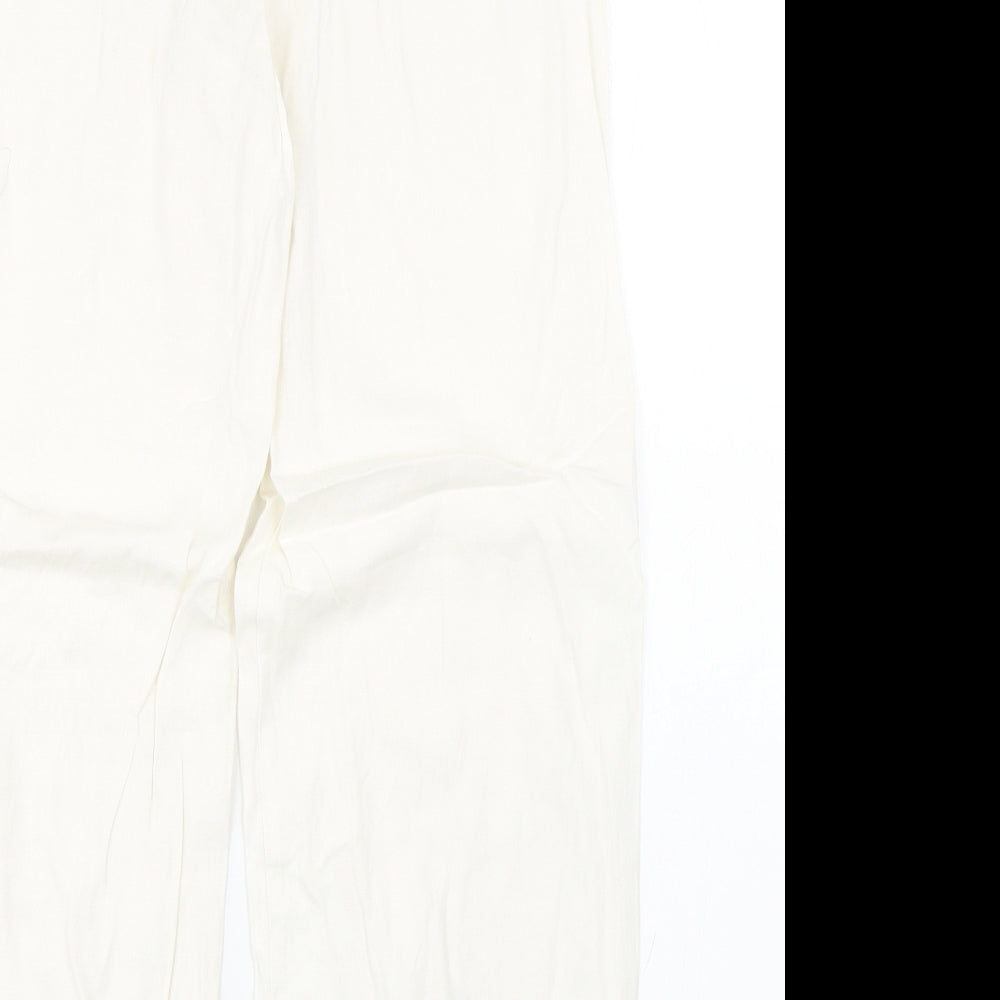 M&S Womens White   Trousers  Size 14 L28 in