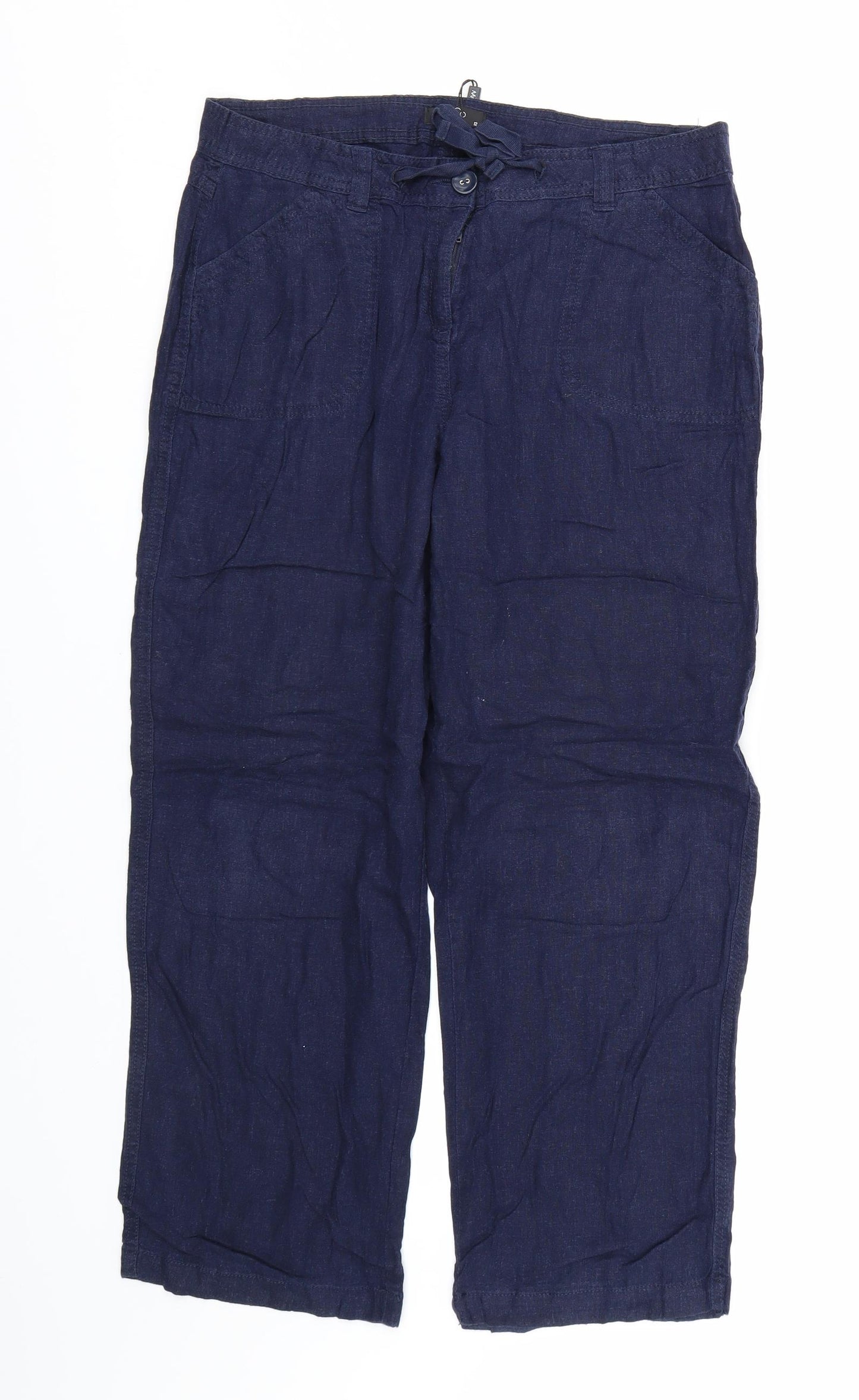 M&Co Womens Blue   Trousers  Size 12 L25 in