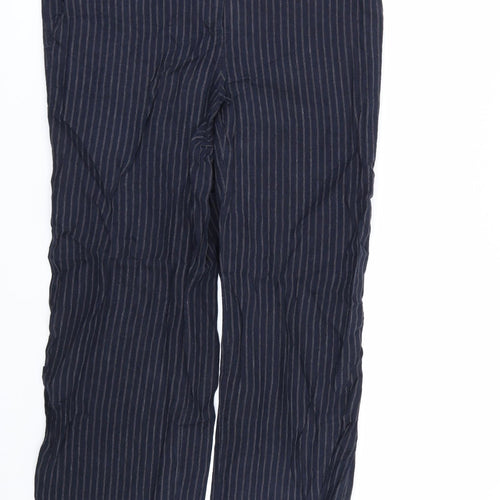 NEXT Womens Blue Striped  Trousers  Size 16 L27 in
