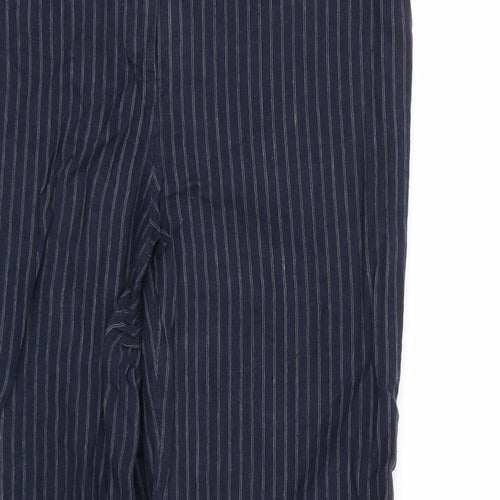 NEXT Womens Blue Striped  Trousers  Size 16 L27 in