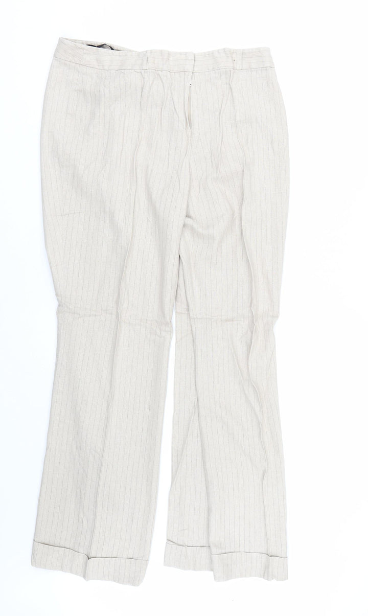 Dorothy Perkins Womens Beige   Trousers  Size 16 L26.5 in