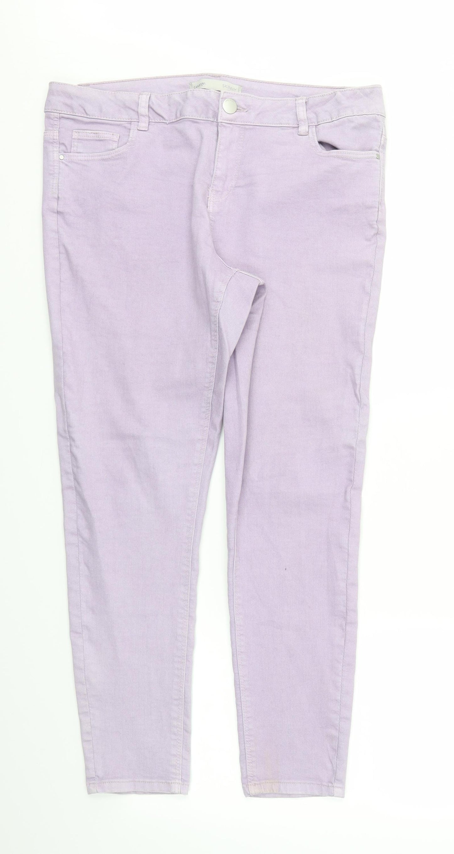 George Womens Purple   Skinny Jeans Size 16 L27 in
