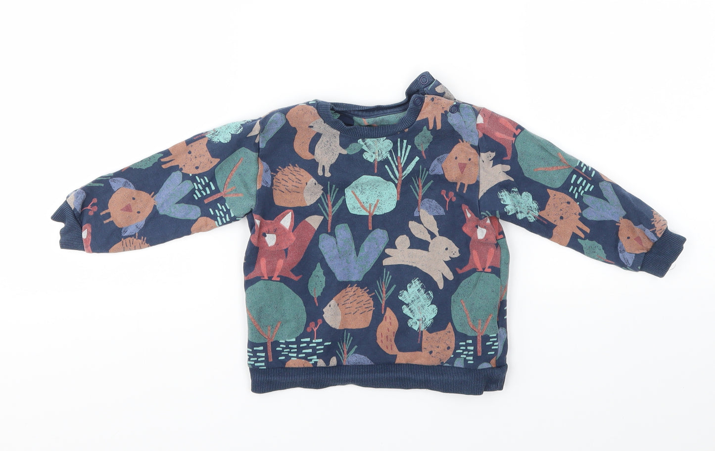 M&S Girls Multicoloured Animal Print  Pullover Jumper Size 12-18 Months