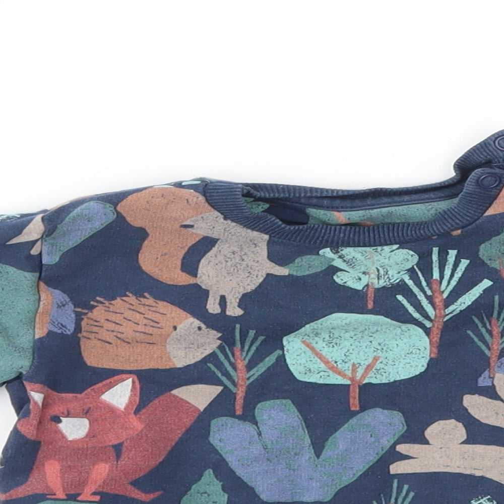 M&S Girls Multicoloured Animal Print  Pullover Jumper Size 12-18 Months