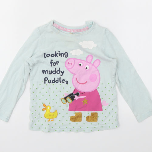 M&S Girls Blue Animal Print  Top Pyjama Top Size 2 Years