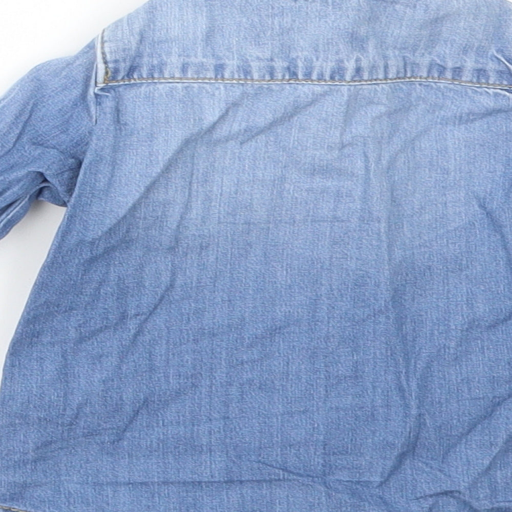 DENIM &CO Girls Blue   Basic Coat Jacket Size 3-6 Months