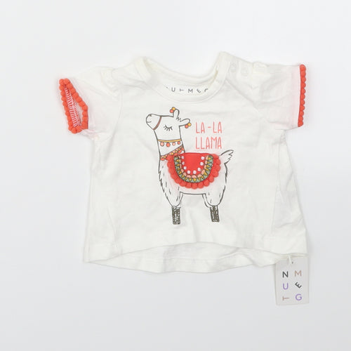 Nutmeg Girls White   Basic T-Shirt Size Newborn