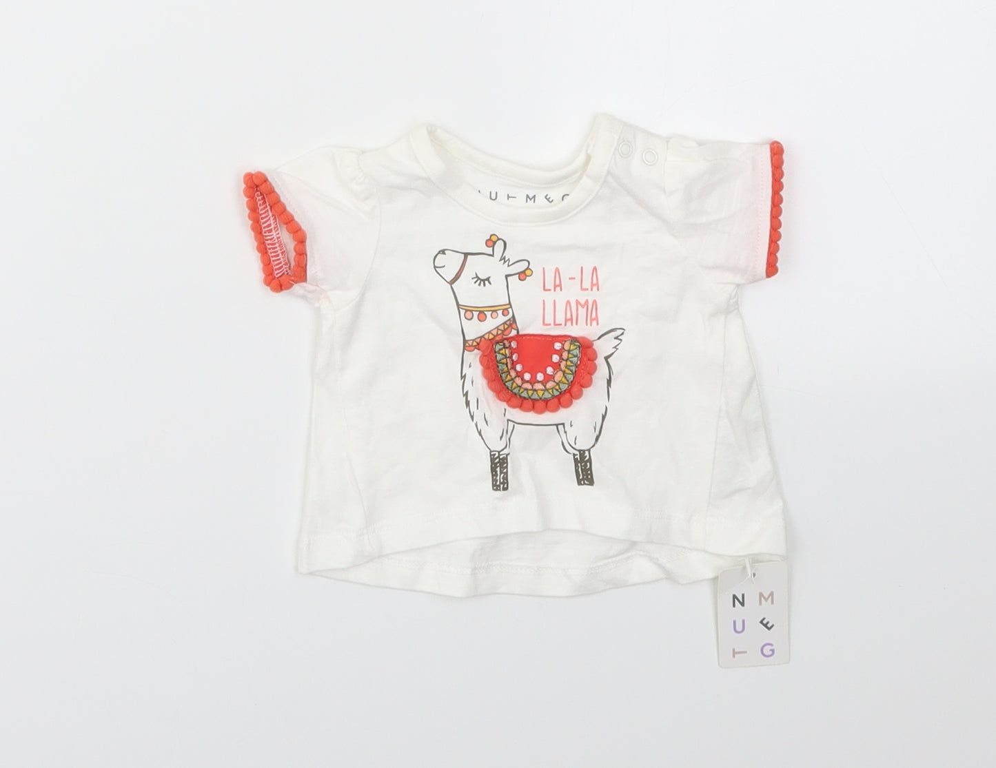 Nutmeg Girls White   Basic T-Shirt Size Newborn