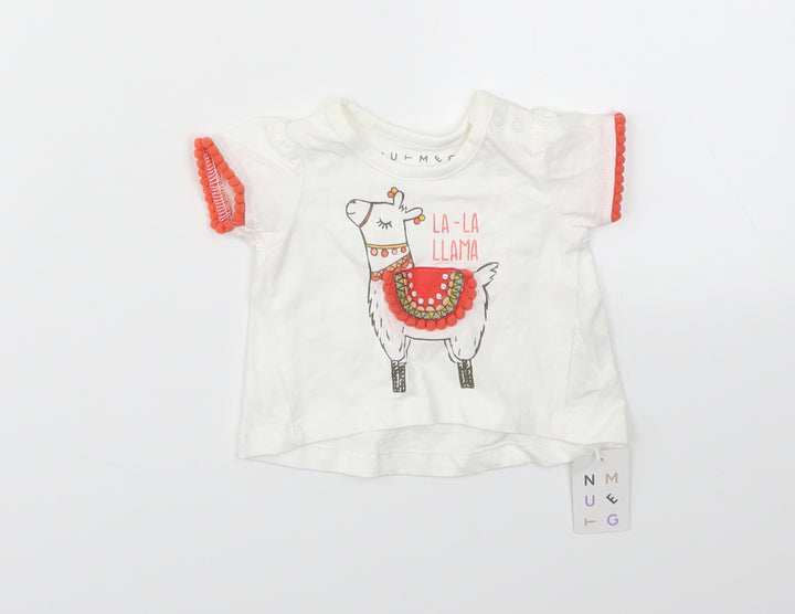 Nutmeg Girls White   Basic T-Shirt Size Newborn