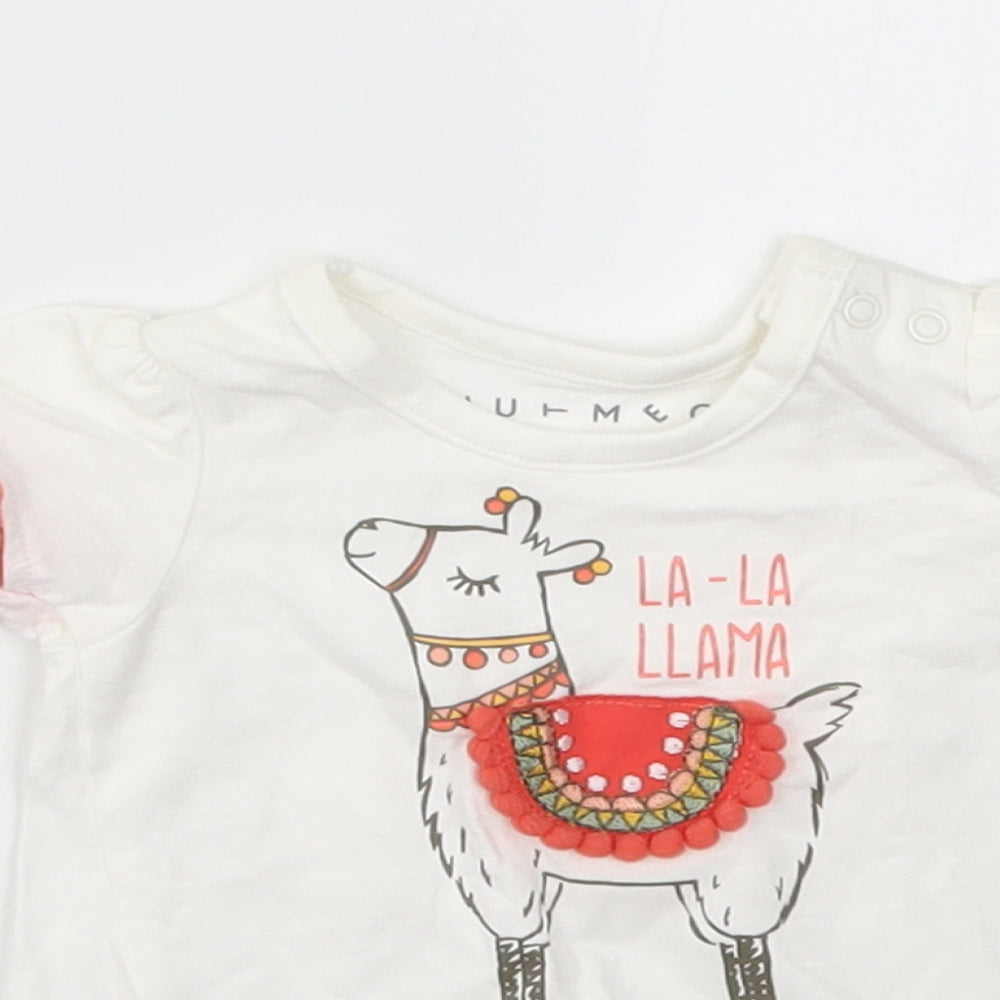 Nutmeg Girls White   Basic T-Shirt Size Newborn