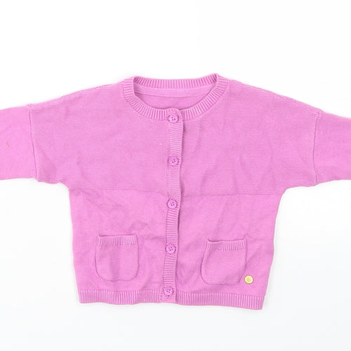 M&S Girls Purple   Cardigan Jumper Size 0-3 Months
