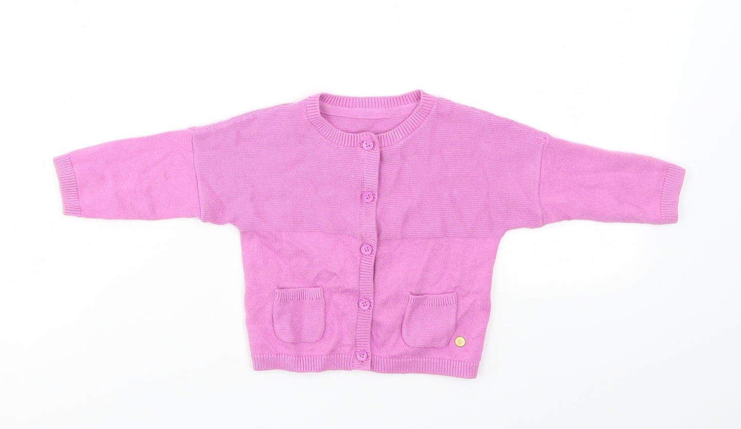 M&S Girls Purple   Cardigan Jumper Size 0-3 Months