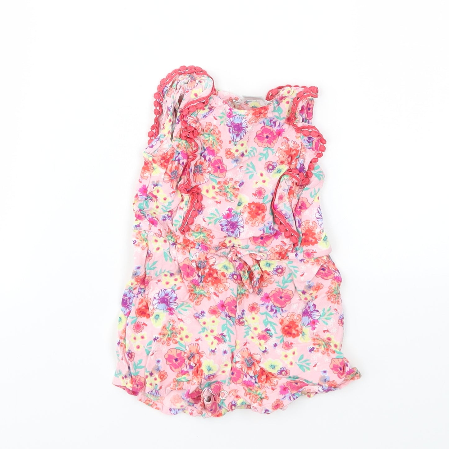 Primark Girls Multicoloured Floral  Dungaree One-Piece Size 3-6 Months