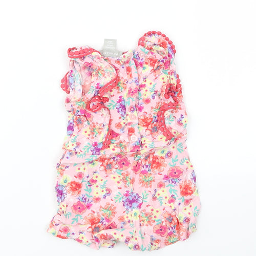 Primark Girls Multicoloured Floral  Dungaree One-Piece Size 3-6 Months
