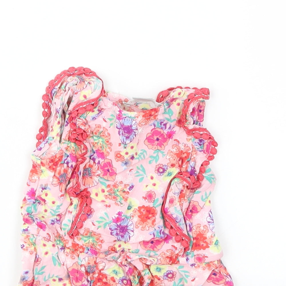 Primark Girls Multicoloured Floral  Dungaree One-Piece Size 3-6 Months