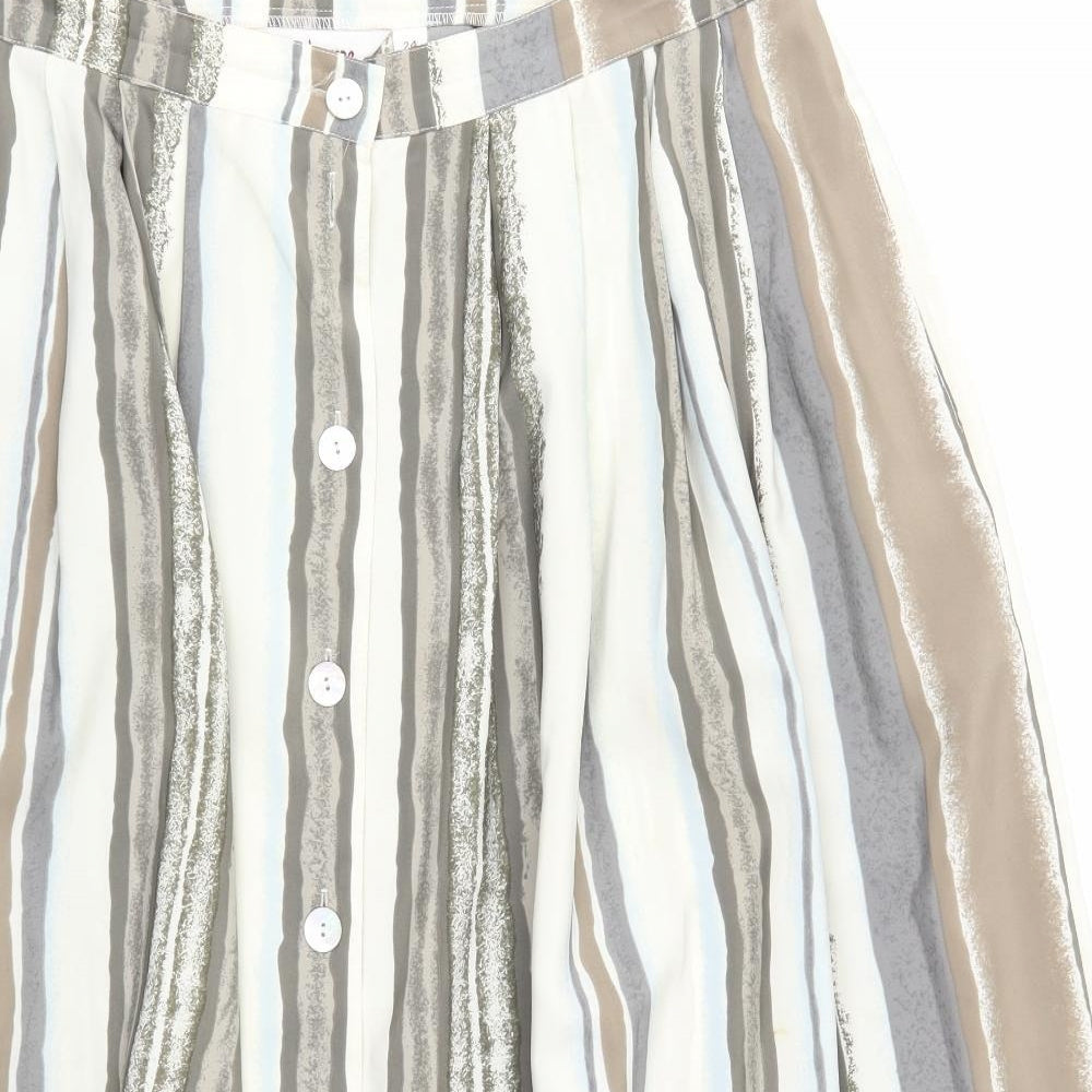 Kaleidoscope Womens Multicoloured Striped  Flare Skirt Size 24  - stretch waistband