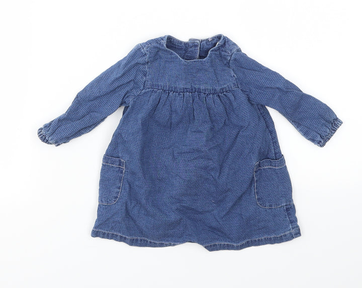 TU Girls Blue Houndstooth  Fit & Flare  Size 0-3 Months