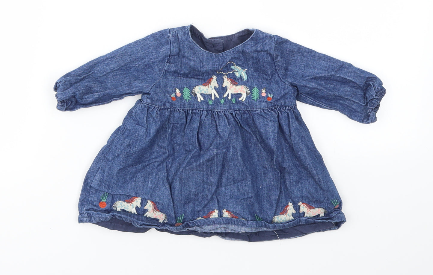 M&S Girls Blue   Fit & Flare  Size 0-3 Months