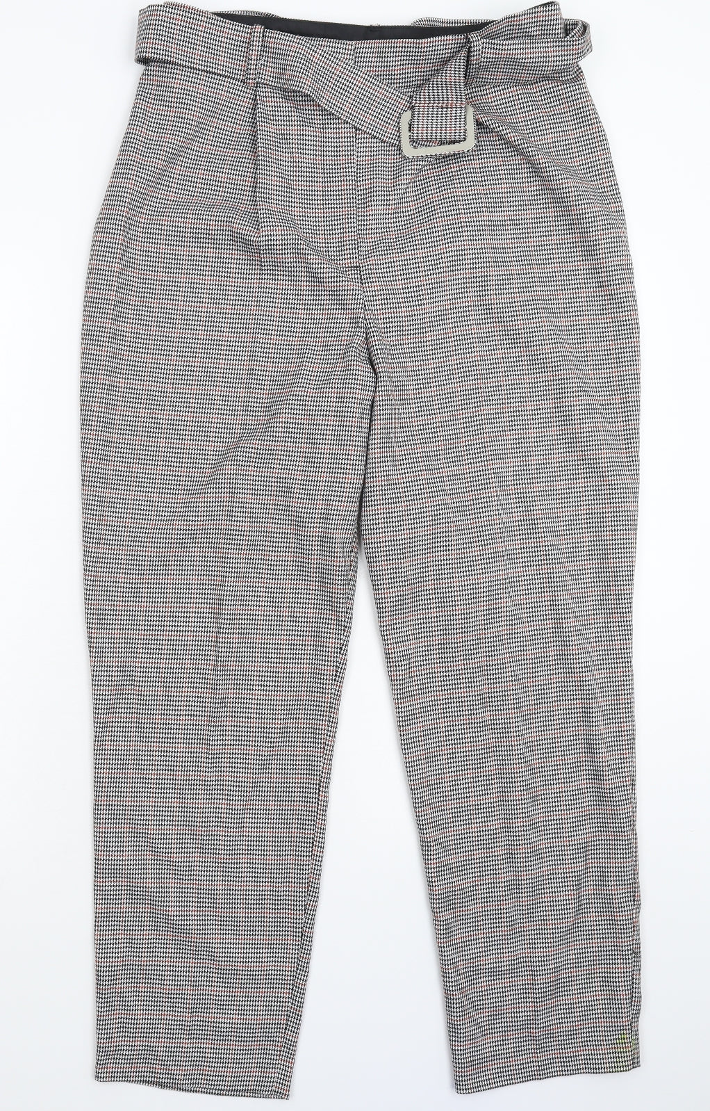 Miss Selfridge Womens Grey Houndstooth  Trousers  Size 12 L27 in