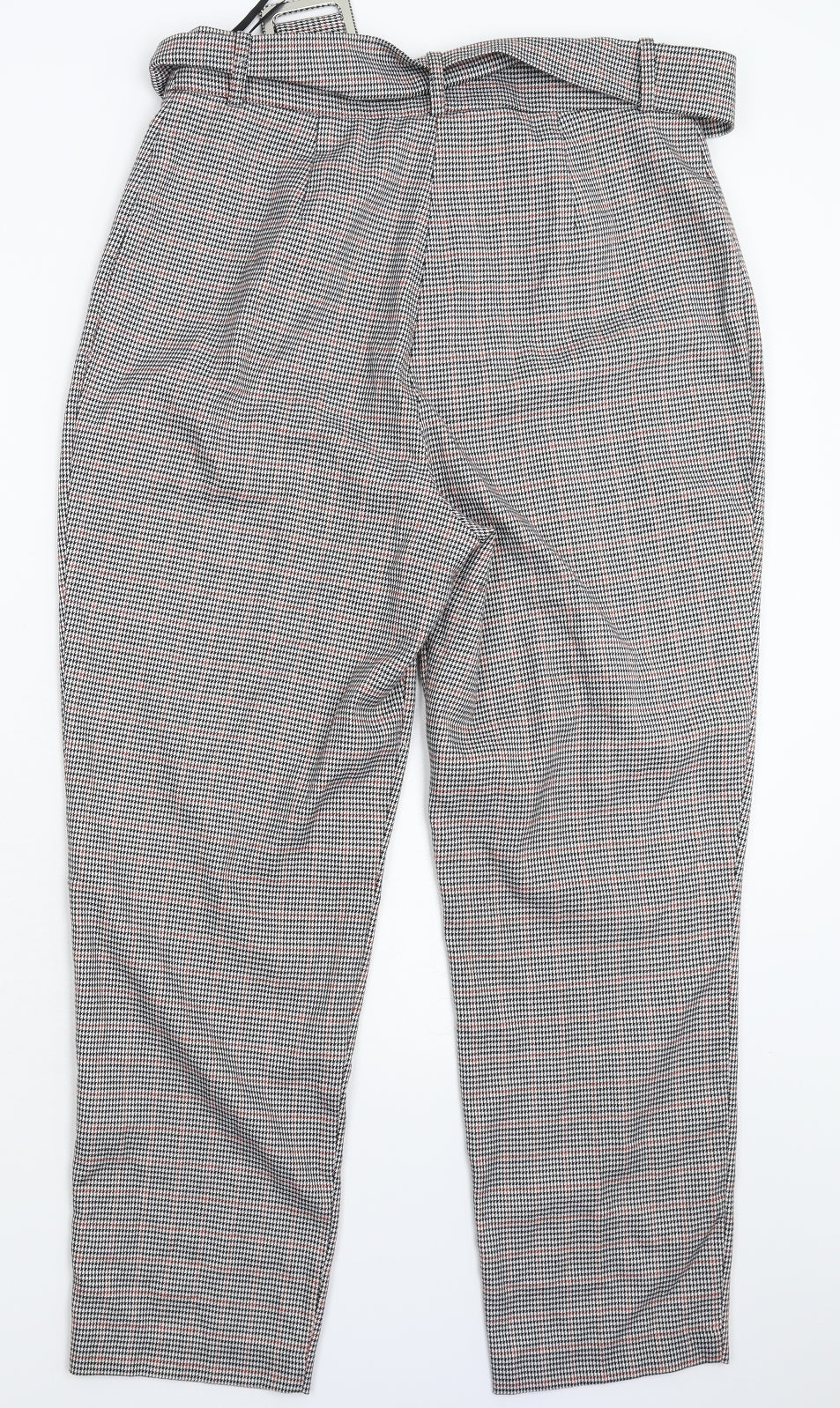 Miss Selfridge Womens Grey Houndstooth  Trousers  Size 12 L27 in