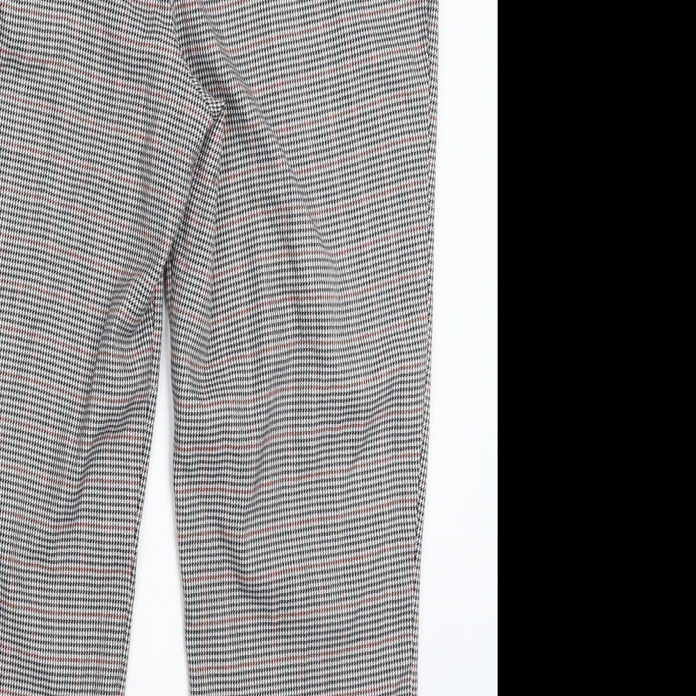 Miss Selfridge Womens Grey Houndstooth  Trousers  Size 12 L27 in
