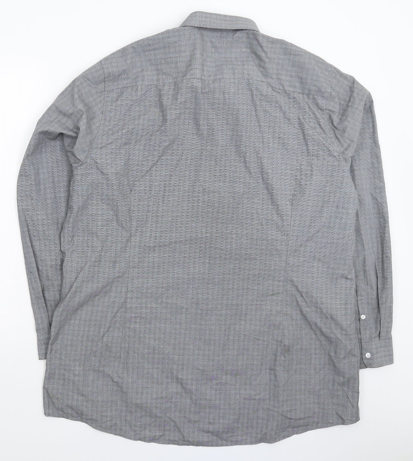 F&F Mens Grey Check   Dress Shirt Size 18