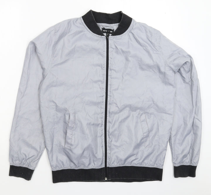 PRETTYLITTLETHING Womens Silver   Jacket  Size M