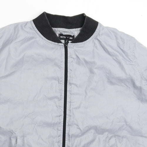 PRETTYLITTLETHING Womens Silver   Jacket  Size M