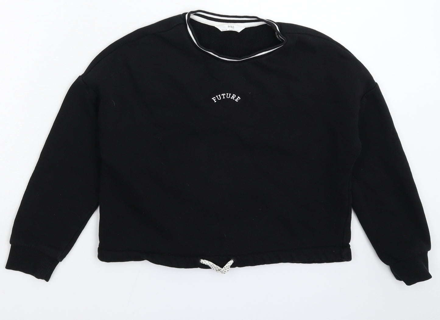 Marks and Spencer Boys Black   Pullover Sweatshirt Size 10-11 Years