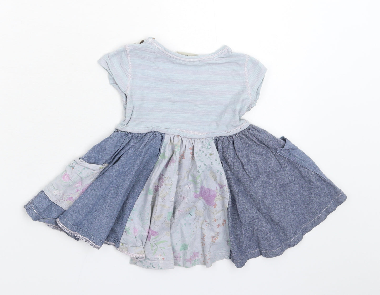 NEXT Girls Grey Floral  Fit & Flare  Size 6-9 Months