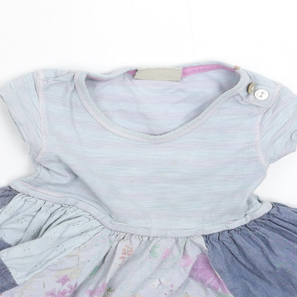 NEXT Girls Grey Floral  Fit & Flare  Size 6-9 Months
