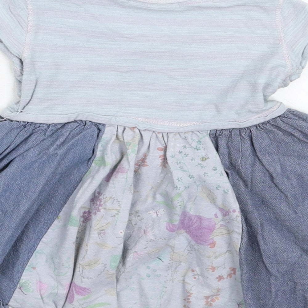 NEXT Girls Grey Floral  Fit & Flare  Size 6-9 Months