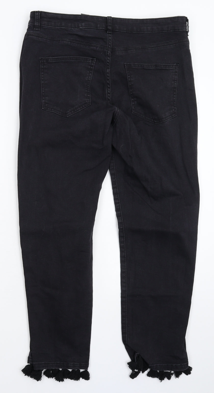 NEXT Womens Black  Denim Straight Jeans Size 16 L25 in