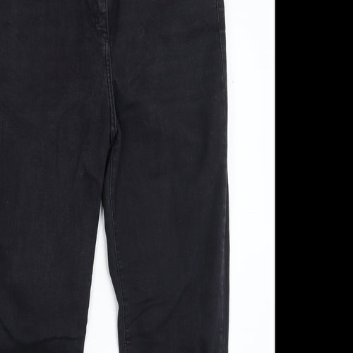 NEXT Womens Black  Denim Straight Jeans Size 16 L25 in