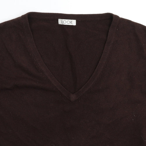 Look Womens Grey  Knit Pullover Jumper Size S