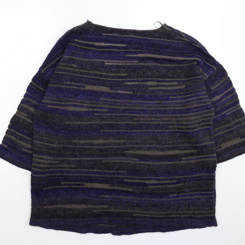 Ulla Popken Womens Multicoloured Striped Knit Pullover Jumper Size L