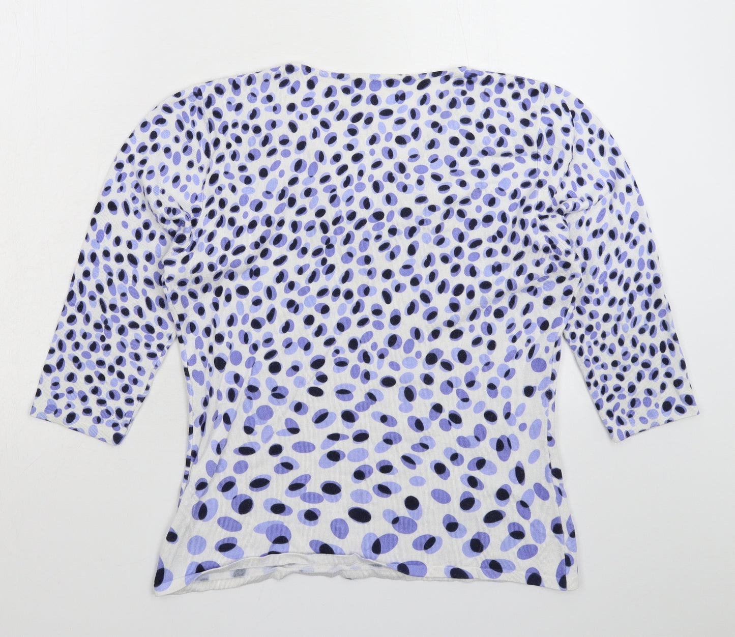 Preworn Womens White Geometric Knit Pullover Jumper Size XL