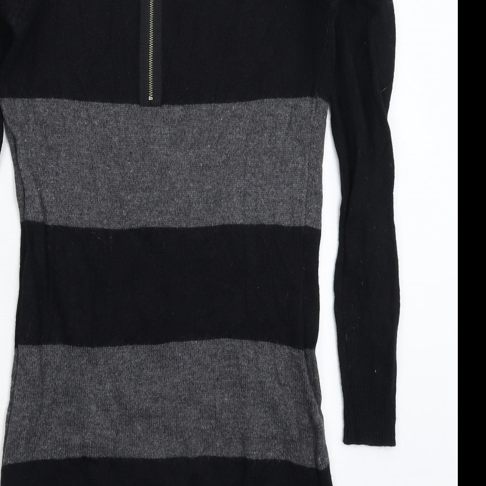 Warehouse Womens Multicoloured Striped Knit Jumper Dress  Size 10