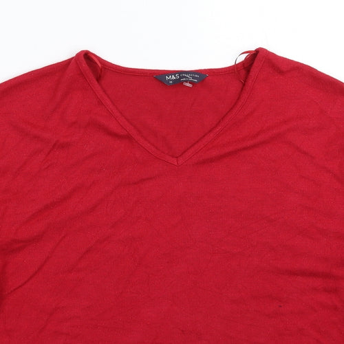 Marks and Spencer Womens Red  Knit Pullover Jumper Size 10