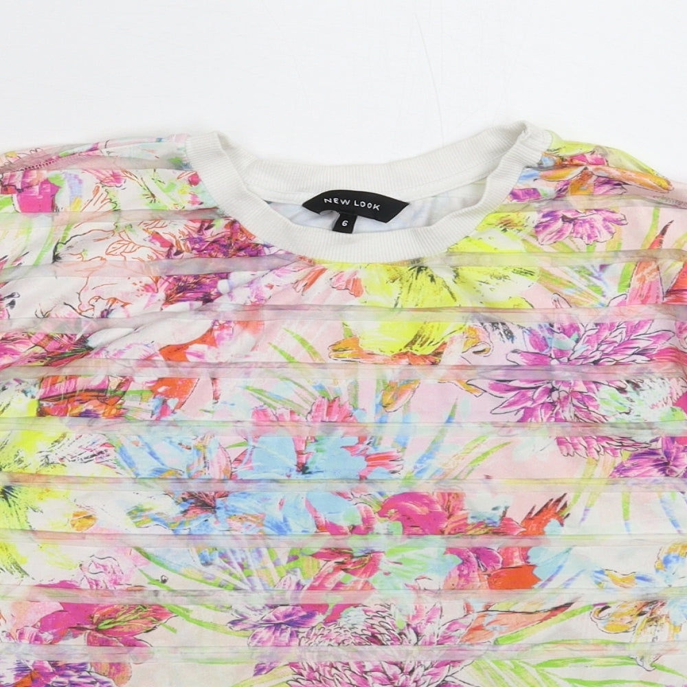 New Look Womens Multicoloured Floral  Basic T-Shirt Size 6