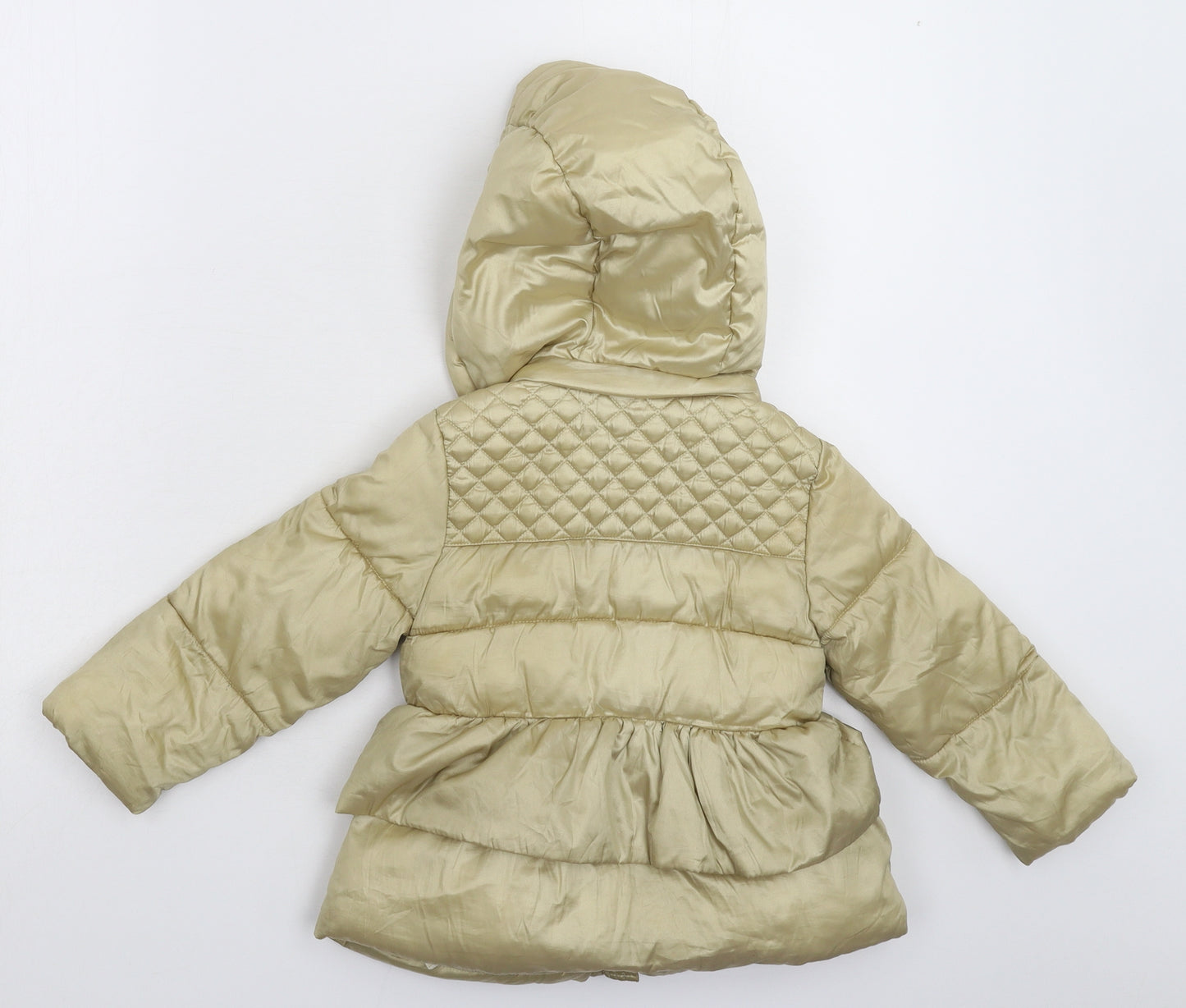 Mayoral Girls Gold   Puffer Jacket Coat Size 36 Months