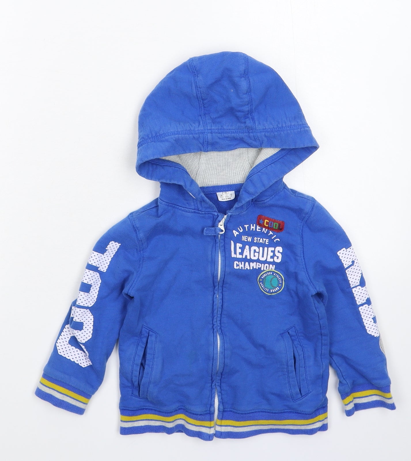 F&F Boys Blue   Full Zip Hoodie Size 3-4 Years