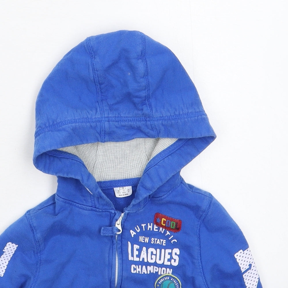 F&F Boys Blue   Full Zip Hoodie Size 3-4 Years