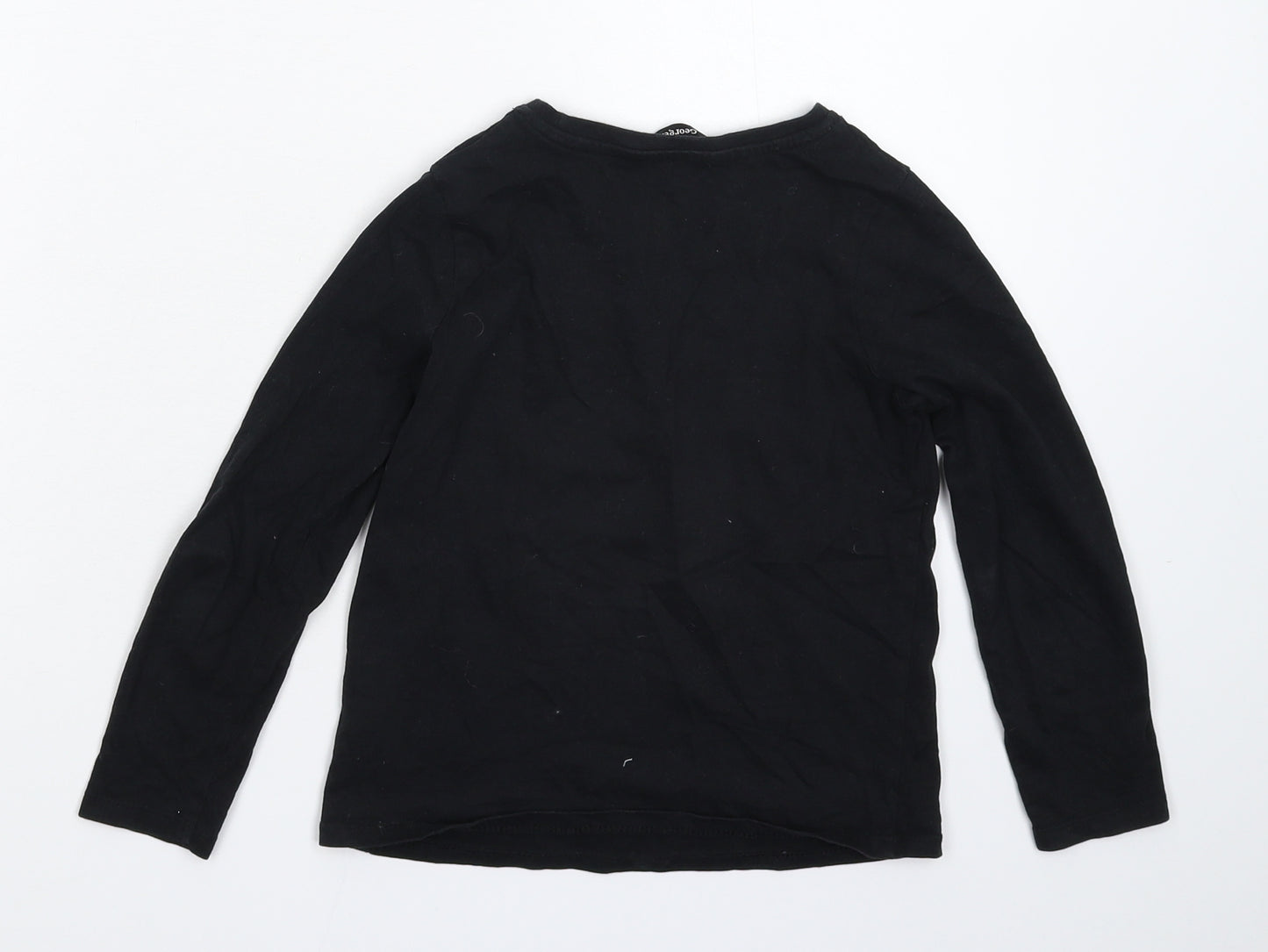 George Girls Black   Basic T-Shirt Size 5-6 Years