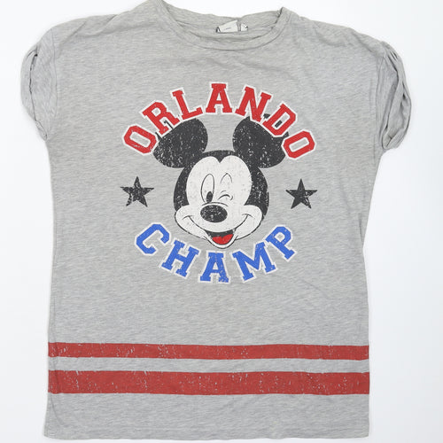 Disney Womens Grey   Basic T-Shirt Size 8  - Oversized