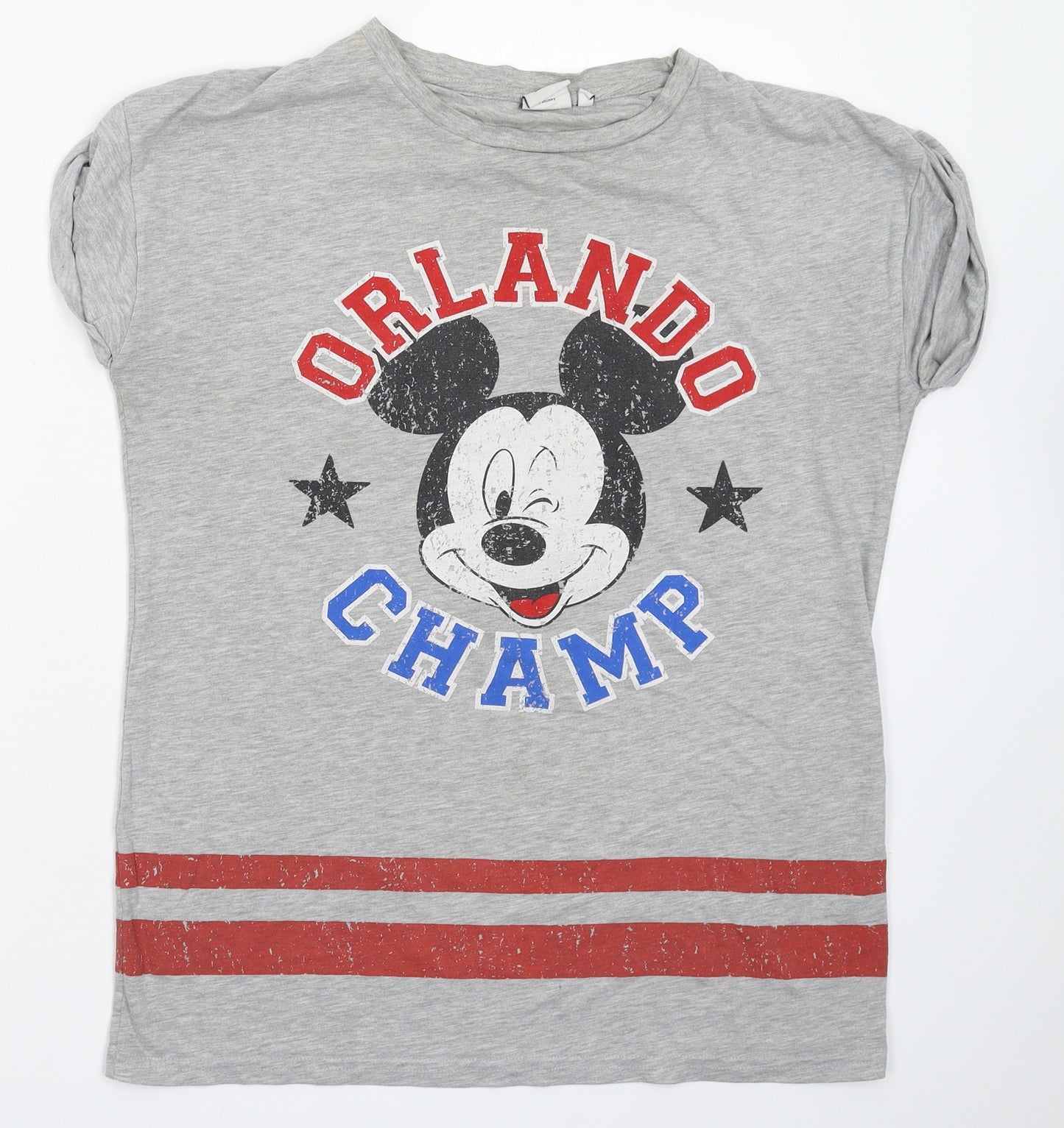 Disney Womens Grey   Basic T-Shirt Size 8  - Oversized
